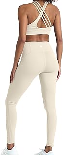 2 Piece Workout Sets for women, High Waist Leggings and Sports Bra Yoga Set Matching Gym Pilates Running Work Outfit