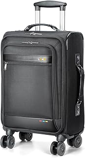 20 Inch Carry On Luggage with Wheels Airline Approved, Softside Carry-On Suitcase for Women Men Travel Business, Black