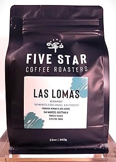 Five Star Coffee Roasters "Las Lomas" Small Batch Roasting Organic Medium Roast Whole Bean 12ox bag, Holly Springs, NC