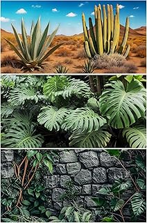 3 Pcs Reptile Background for Terrarium 40 Gallon, Bearded Dragon Tank Background 36x18 inches, Leopard Gecko Tank Accessories, Desert, Jungle, Rocky Style Terrarium Supplies Décor