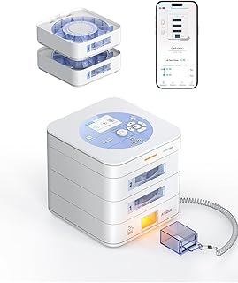 28-Day Automatic Pill Dispenser – App & On-Device Setup by Family, LCD Display, Digital Lock, Sound & Light Alerts – Safe Medication Organizer Management for Seniors (2-Tray, White)