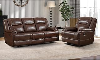 EBELLO Leather Recliner Sofa Set