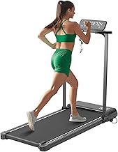 Compact Walking Pad with Handle Bar, Electric Treadmill with Handles and 3.5HP Powerful, Portable Small Walking Pads Treadmill for Home Small Spaces,400LBS Weight Capacity