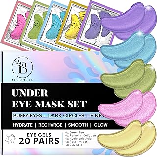 Variety Under Eye Patches (20 Pairs) - Dark Circles & Puffiness Care - Eye Mask for Care - 5 Varieties