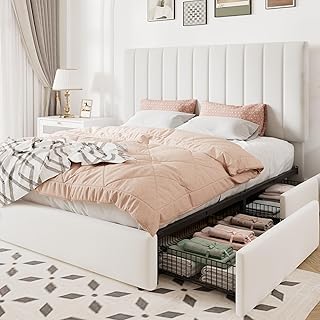 Allewie Queen Velvet Storage Bed