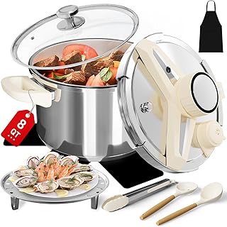 8 QT Stainless Pressure Cooker Set
