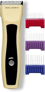 Pet Dog Cat Codless Grooming Animal Trimmer, Grooming Kit with Detachable Adjustable Metal Blades, Low Noise, Smooth, and Powerful 3 Comb Bundle (3mm/6mm/9mm) (Yello)