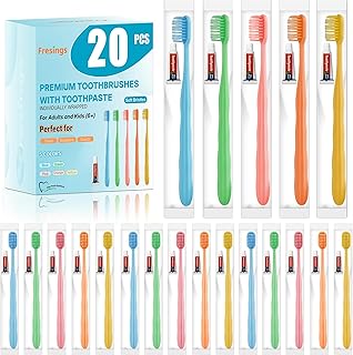 20-Pack Disposable Travel Toothbrushes