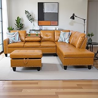 Ginger PU Leather Sectional