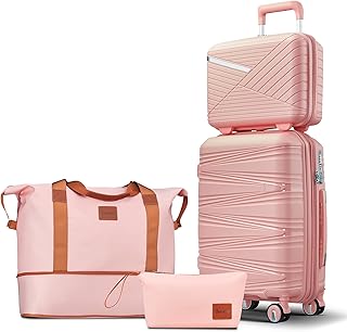 TRAVELEO Pink 20-Inch Spinner Suitcase