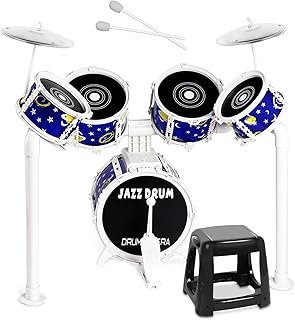 Toy Drum Set for Kids Toddler Jazz Drum Kit with 5 Drums Musical Instruments Toys for 3 4 5 Year Old Boys Girls Gifts Ages 3-5
