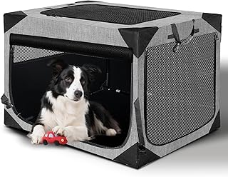 Dog Crate 30x21x21 Inch for Medium Dogs, Portable and Foldable Design Perfect for Travel or Home Use, Dog Kennel with 3-Door