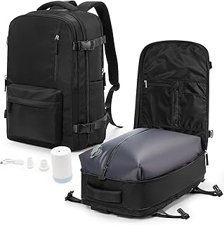 VGCUB Vacuum Backpack Travel with Electric Pump Vacpack System Storage Carry on Work Laptop Business Waterproof College Compression Personal Item Daypack Backpacks for Women Men Black