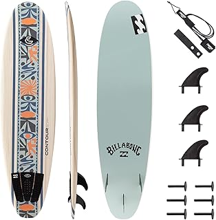 Billabong x CONTOUR SURF 7ft/8ft Soft Top Foam Surfboard for Beginner Adults and Kids Lightweight Shortboard for Surfing Durable, Stable, and Easy to Ride for All Levels Surfers
