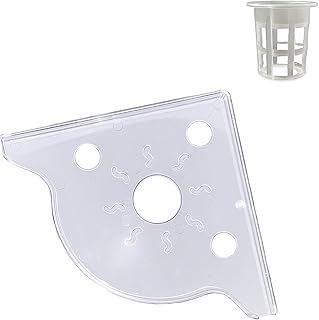 Clear Aquarium Corner Shelf, Triangular Fish Tank Plant Holder Stand with Plant Basket - Aquatic Planter & Organizer for Fish Tank Tools/Decorations