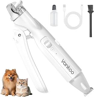 2 in 1 Dog Nail Trimmers & Clippers with LED Lights, Splash Guard - Pet Hair Trimmer for Around Paws, Ear, Eye,Face, Rump Rechargeable & IPX7 Waterproof Grooming Supplies for Cats, Dogs