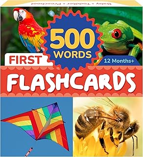 TOYVENTIVE Toddler Flash Cards 500+ Words – Baby Flash Cards for Toddlers 1-3 with Rings – Educational Alphabet, Number, Sight Words, Color, Animal Learning Toys – Preschool Flashcards Ages 1-4
