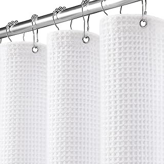White Waffle Weave Shower Curtain