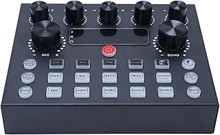 Live Sound Card, Double Noise Reduction 16 Sound Effects Voice Changer with 7 Modes 4 Functions, for Podcasting Recording Live Streaming