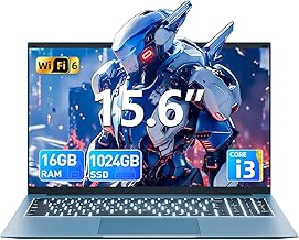 SGIN 15.6 Inch Laptop Computer, Win 11 Laptops with 16GB RAM 1024GB SSD, Core i3-10100Y CPU(Up to 3.9GHz), Backlit Keyboard, 53.2WH Battery, WiFi 6, IPS FHD Display, 180° Viewing, HDMI, Type-C