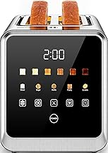 Touch Screen Toaster 2-Slice with 1.5" Wide Slots & Memory Recall | 900W Stainless Steel Smart Digital Toasters | 6 Shade Settings for Bagels & Thick Bread