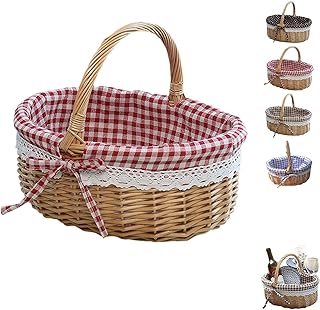Small Red Wicker Storage Basket