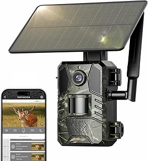 Trail Camera, Cellular Trail Camera with Built-in SIM Card 4G Unlimited Data Plan 2k HD Live Streaming Game Cameras with Night Vision Motion Activated Waterproof IP66 4W Solar Panle Trail Cam