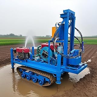 Portable 120m Hydraulic Crawler Water Well Drilling Rig – 25HP Mobile Borehole Drill Machine for geothermal drilling, farm irrigation, house yard, gardons and water well drilling