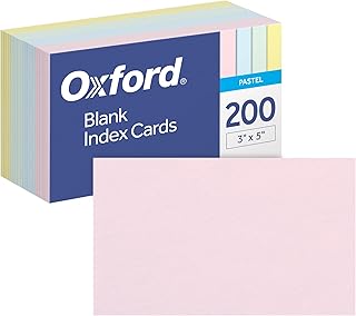 Oxford Pastel Blank Index Cards