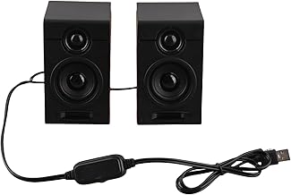 PC Speakers, USB Wired Desktop Speakers, HiFi Bass with Volume Control, Plug and Play Computer Speakers for TVs Laptops Phones, 2 x 3W ABS Sound System with