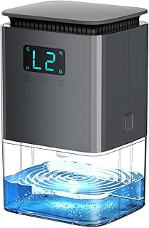 42 OZ Dehumidifier for Home, Quiet Small Dehumidifiers for Bedroom(360 sq.ft) Bathroom Closet with Auto Shut Off, 7 Colors Light, Black (Gray)